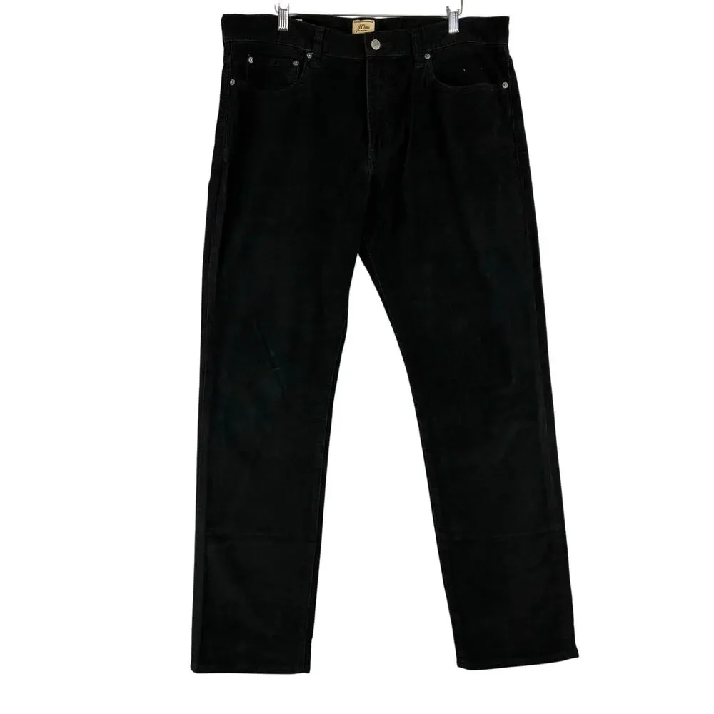 J Crew Black Corduroy Pants Style 770 Straight Stretch Men's 36x32 99% Cotton